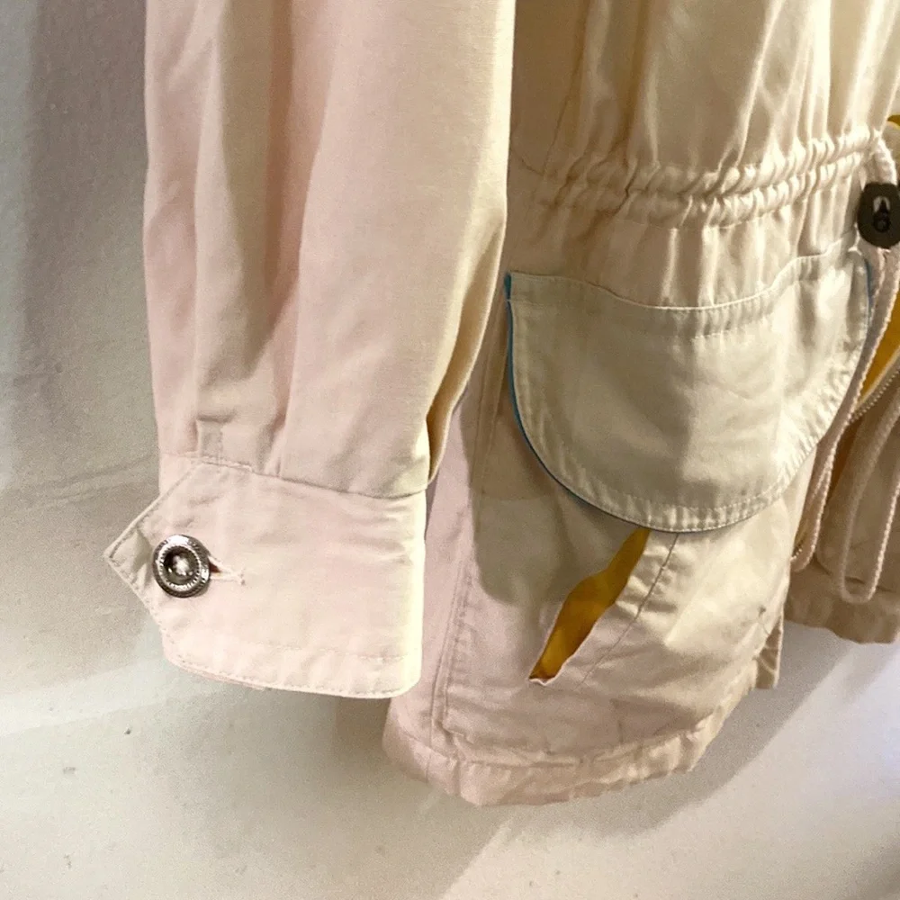 Vintage 90s khaki utility jacket with vibrant lining - Picture 4 of 7
